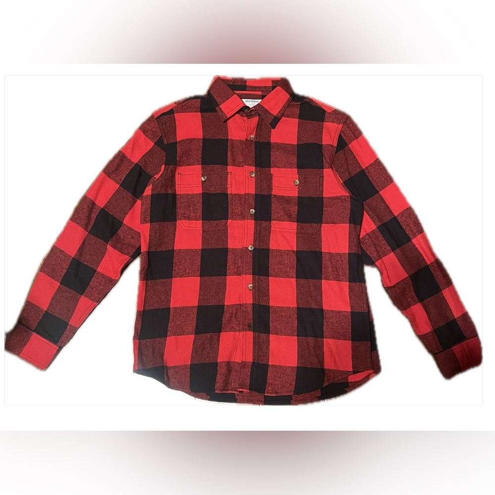 NWT Old Navy Men’s Red/Black Flannel, Sz M